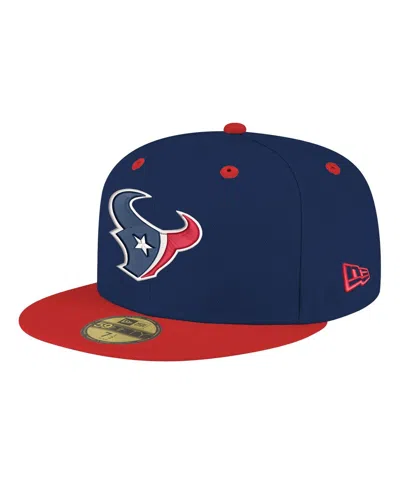 New Era Men's Navy/red Houston Texans Flipside Two-tone 59fifty Fitted Hat In Navy,red