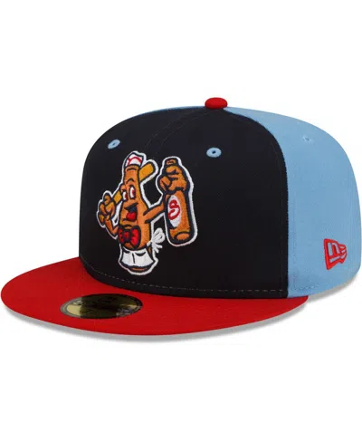 New Era Men's Navy/red Salem Red Sox Theme Night 59fifty Fitted Hat