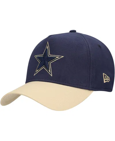 New Era Men's Navy/tan Dallas Cowboys Moleskin A-frame 9forty Adjustable Hat In Navy,tan