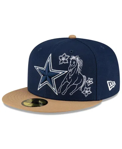 New Era Men's Navy/tan Dallas Cowboys Western 59fifty Fitted Hat In Navy,tan