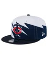 New Era Men's Navy/white Minnesota Twins Jagged 9fifty Snapback Hat In Navy,white