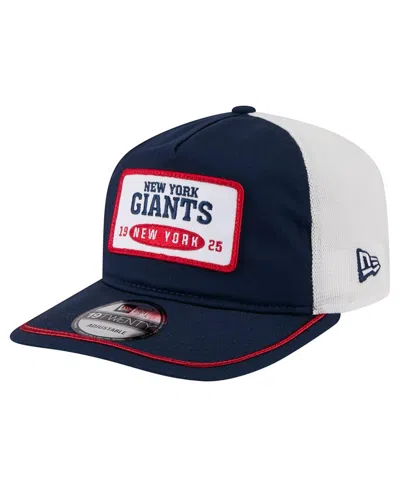 New Era Men's Navy/white New York Giants Patch 19twenty Adjustable Hat In Multi
