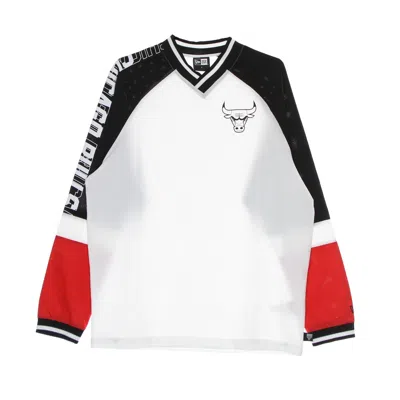 New Era Men's Nba Color Block Long Sleeve Tee Chibul White/original Team Colors