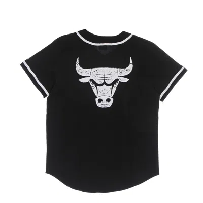 New Era Men's Nba Distressed Logo Button Up Tee Chibul Black Jacket