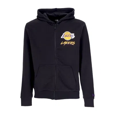 New Era Men's Nba Script Full Zip Hoodie Loslak Black