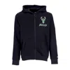 New Era Men's Nba Script Full Zip Hoodie Milbuc Black In Blue