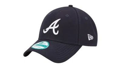 Pre-owned New Era Men's  9forty Mlb Atlanta Braves The League Road Cap In Navy Blue