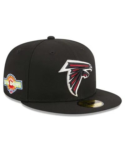 New Era Men's  Black Atlanta Falcons Main Patch 59fifty Fitted Hat