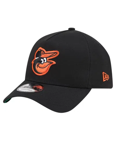 New Era Men's  Black Baltimore Orioles Team Color A-frame 9forty Adjustable Hat