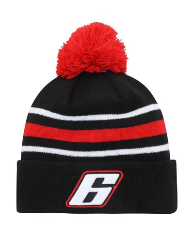 New Era Men's  Black Brad Keselowski Cuffed Knit Hat With Pom