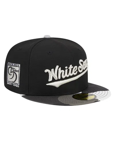 New Era Men's  Black Chicago White Sox Metallic Camo 59fifty Fitted Hat
