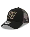 New Era Men's  Black Denny Hamlin Camo 9forty A-frame Trucker Adjustable Hat In Black