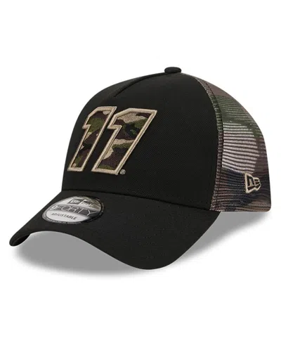 New Era Men's  Black Denny Hamlin Camo 9forty A-frame Trucker Adjustable Hat