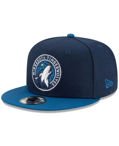 New Era Men's  Black, Gray Minnesota Timberwolves 2-tone 9fifty Adjustable Snapback Hat In Black,gray