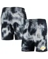 New Era Men's  Black Los Angeles Lakers Fleece Tie-dye Shorts In Black