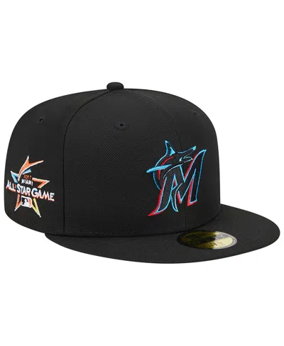 New Era Men's  Black Miami Marlins 2017 Mlb All-star Game Team Color 59fifty Fitted Hat