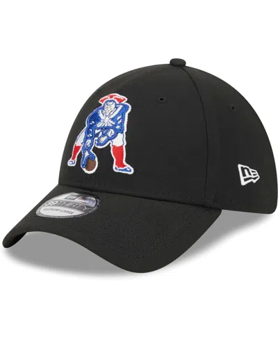 New Era Men's  Black New England Patriots Throwback Main 39thirty Flex Hat