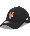 New Era Men's  Black New York Mets Logo 39thirty Flex Hat In Black