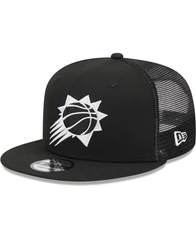New Era Men's  Black Phoenix Suns Evergreen 9fifty Trucker Snapback Hat