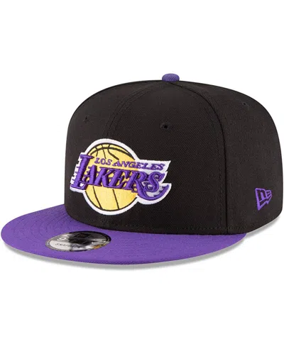 NEW ERA MEN'S NEW ERA BLACK, PURPLE LOS ANGELES LAKERS 2-TONE 9FIFTY ADJUSTABLE SNAPBACK HAT