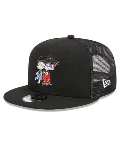 New Era Men's  Black Rugrats Tommy & Chucky Trucker 9fifty Snapback Hat
