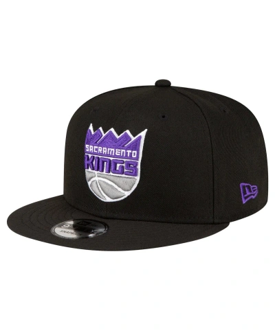 New Era Men's  Black Sacramento Kings Official Team Color 9fifty Snapback Hat
