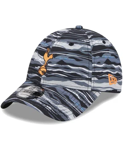 New Era Men's  Black Tottenham Hotspur Wave All Over Print 9forty Adjustable Hat