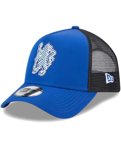 New Era Men's  Blue Chelsea Overlay E-frame Trucker Snapback Hat