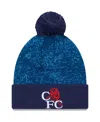 New Era Men's  Blue Chelsea Retro Allover Print Cuffed Knit Hat With Pom In Blue