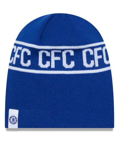New Era Men's  Blue Chelsea Wordmark Skull Knit Hat