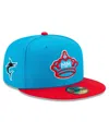 New Era Men's  Blue, Red Miami Marlins City Connect 59fifty Fitted Hat In Blue,red