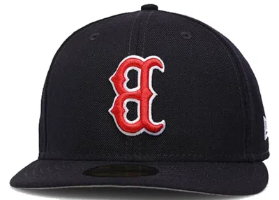 Pre-owned New Era Men's  Boston Red Sox Upside Down 59fifty Fitted Hat In Navy Blue