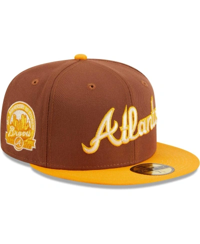 New Era Men's  Brown Atlanta Braves Tiramisu 59fifty Fitted Hat