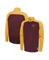New Era Burgundy Washington Commanders Combine Authentic O-line Raglan Half-zip Jacket In Burgundy