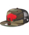 New Era Men's  Camo Buffalo Bills Throwback Main Trucker 9fifty Snapback Hat In Camo