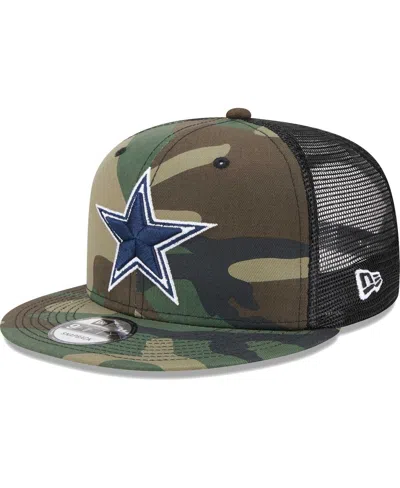 New Era Men's  Camo Dallas Cowboys Main Trucker 9fifty Snapback Hat