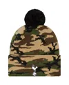 New Era Men's  Camo Tottenham Hotspur Cuffed Knit Hat With Pom In Camo