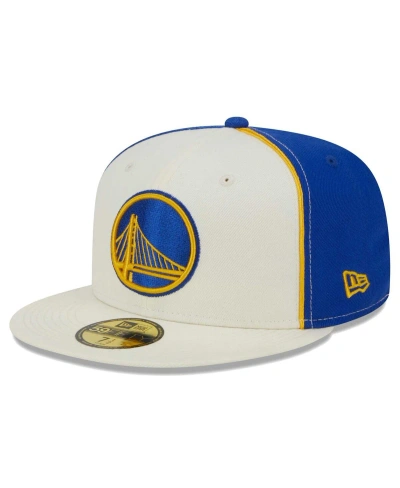 New Era Men's  Cream Golden State Warriors Piped Pop Panel 59fifty Fitted Hat