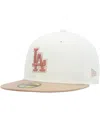 New Era Men's  Cream Los Angeles Dodgers Chrome Camel Rust Undervisor 59fifty Fitted Hat In Cream