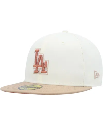 New Era Men's  Cream Los Angeles Dodgers Chrome Camel Rust Undervisor 59fifty Fitted Hat