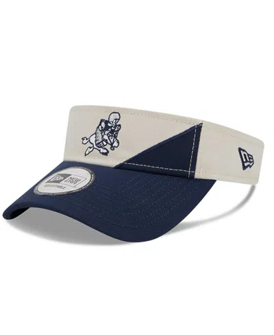 New Era Men's  Cream, Navy Dallas Cowboys 2023 Sideline Historic Adjustable Visor In Cream,navy