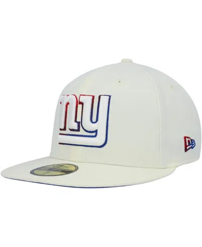 NEW ERA MEN'S NEW ERA CREAM NEW YORK GIANTS CHROME DIM 59FIFTY FITTED HAT