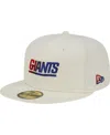 New Era Men's  Cream New York Giants Chrome Dim 59fifty Fitted Hat In Cream