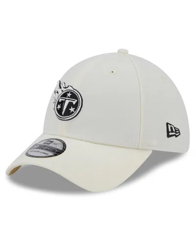 New Era Men's  Cream Tennessee Titans Chrome Collection 39thirty Flex Hat