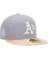New Era Men's  Gray, Peach Oakland Athletics 1987 Mlb All-star Game Purple Undervisor 59fifty Fitted In Gray,peach