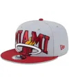 New Era Men's  Gray, Red Miami Heat Tip-off Two-tone 9fifty Snapback Hat In Gray,red