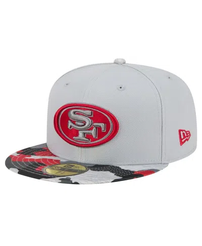 NEW ERA MEN'S NEW ERA GRAY SAN FRANCISCO 49ERS ACTIVE CAMO 59FIFTY FITTED HAT