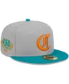 New Era Men's  Gray, Teal Cincinnati Reds 59fifty Fitted Hat In Gray,teal