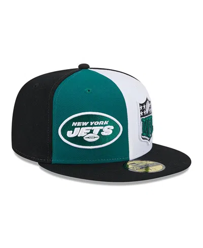 New Era Men's  Green, Black New York Jets 2023 Sideline 59fifty Fitted Hat In Green,black