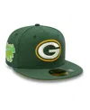 New Era Men's  Green Green Bay Packers Super Bowl Xxxi Citrus Pop 59fifty Fitted Hat In Green